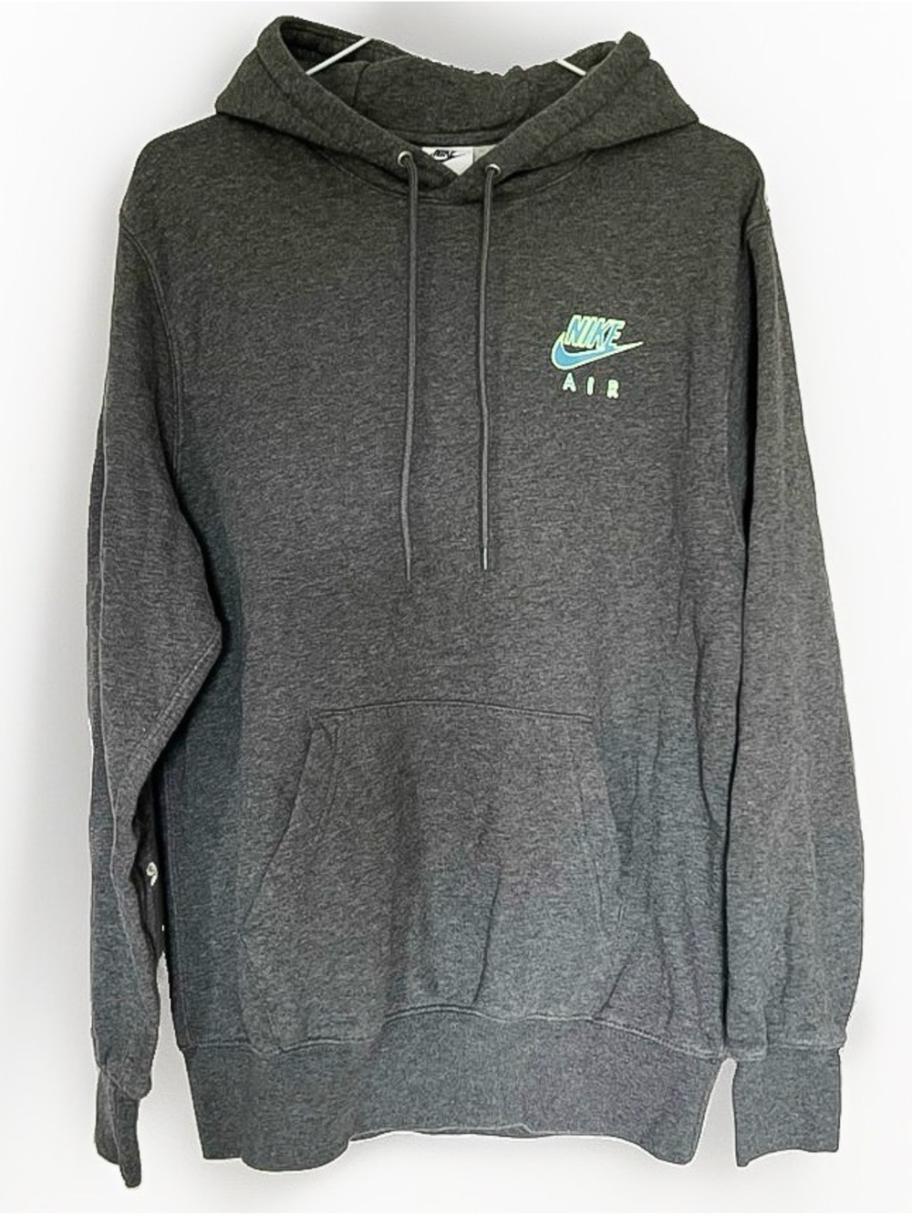 Nike Air Men’s Small Gray Pullover Fleece Hoodie Pockets "Feel It In Your Bones"
